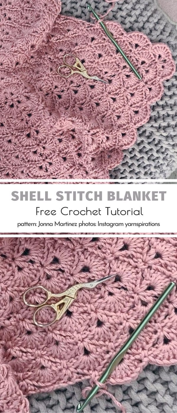 Shell Stitch Blanket Free Crochet Pattern