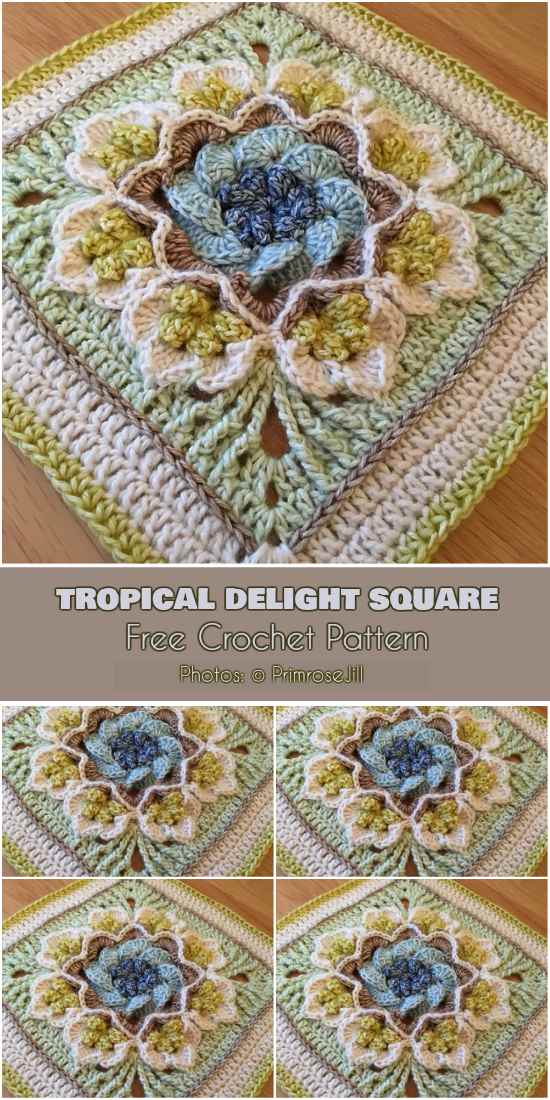 Tropical Delight Square Blanket Free Pattern