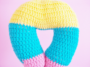 Yellow Blue Pink neck pillow