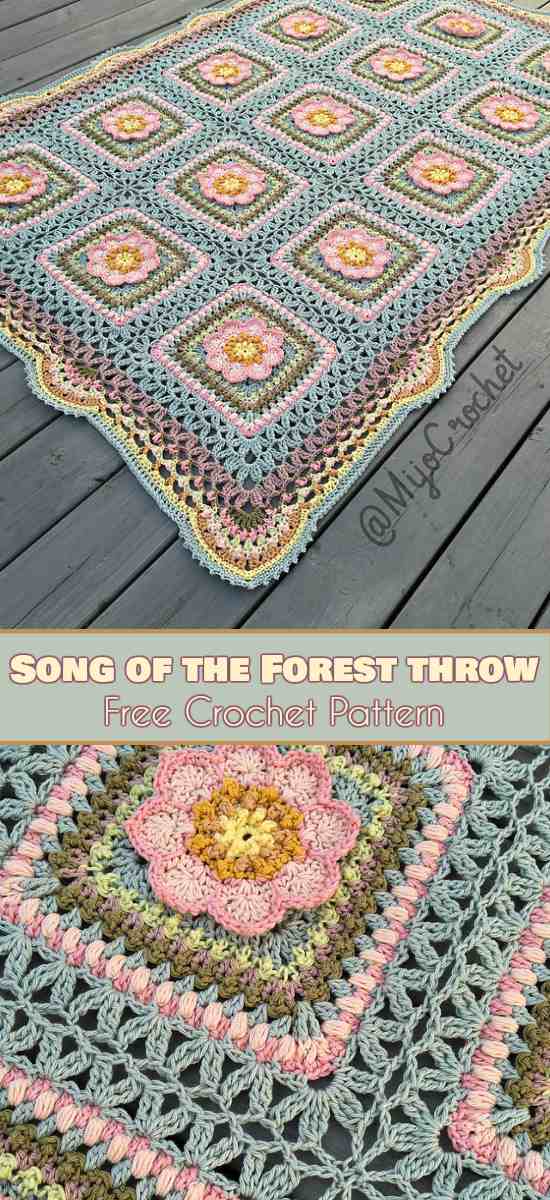 Song of the Forrest Blanket Throw Free Pattern