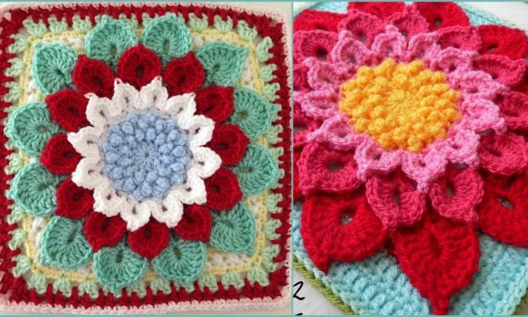 Crocodile Flower Square Free Tutorial | Your Crochet