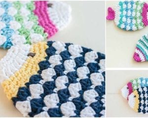 CROCHET FISH SCRUBBIE WASHCLOTHS