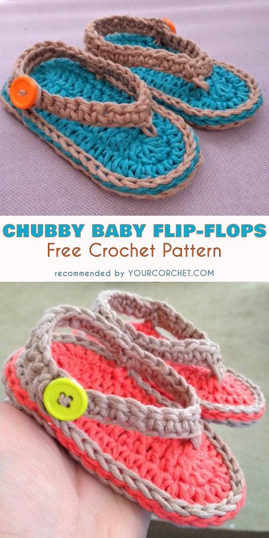 Chubby Baby Flip-Flop Sandals Free Crochet Pattern