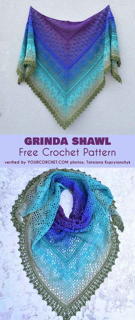 Grinda Shawl Free Crochet Pattern