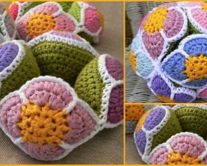 Flower Amish Puzzle Ball Free Crochet Pattern