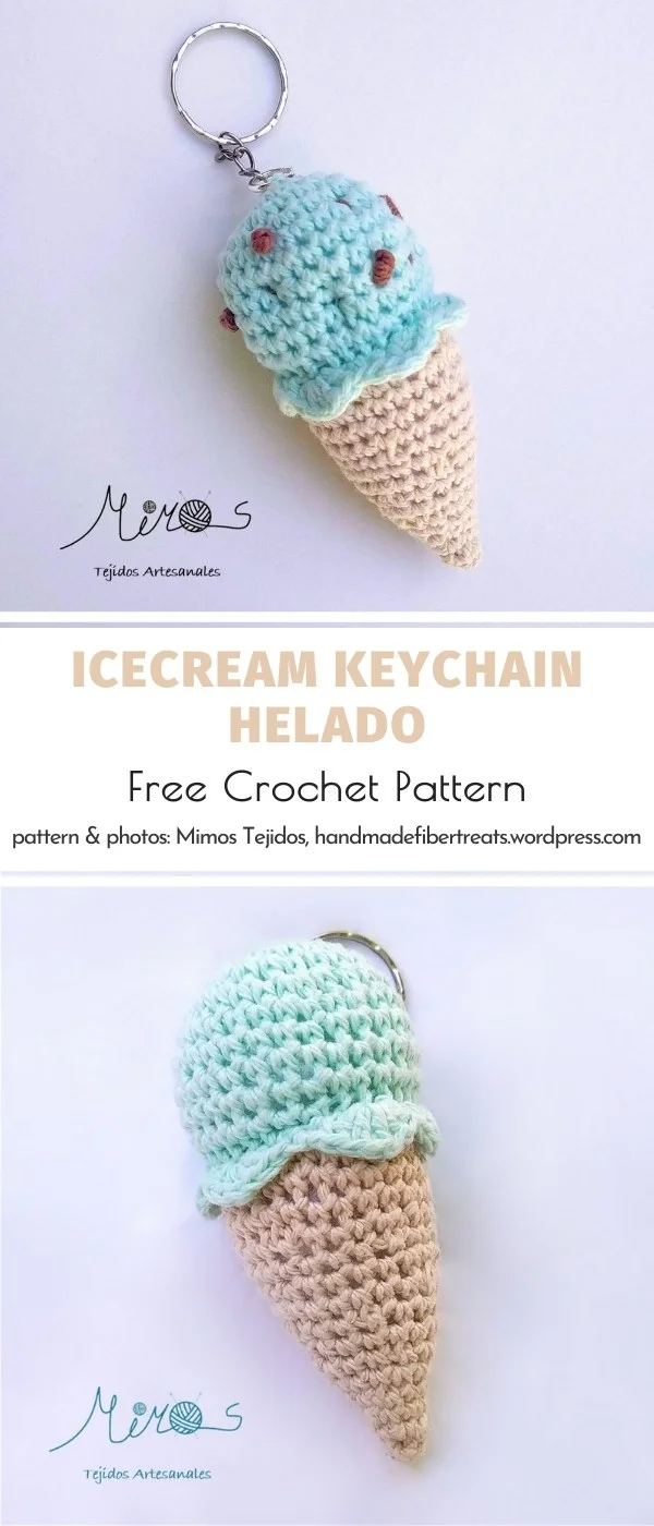 Crochet Ice Cream keychain