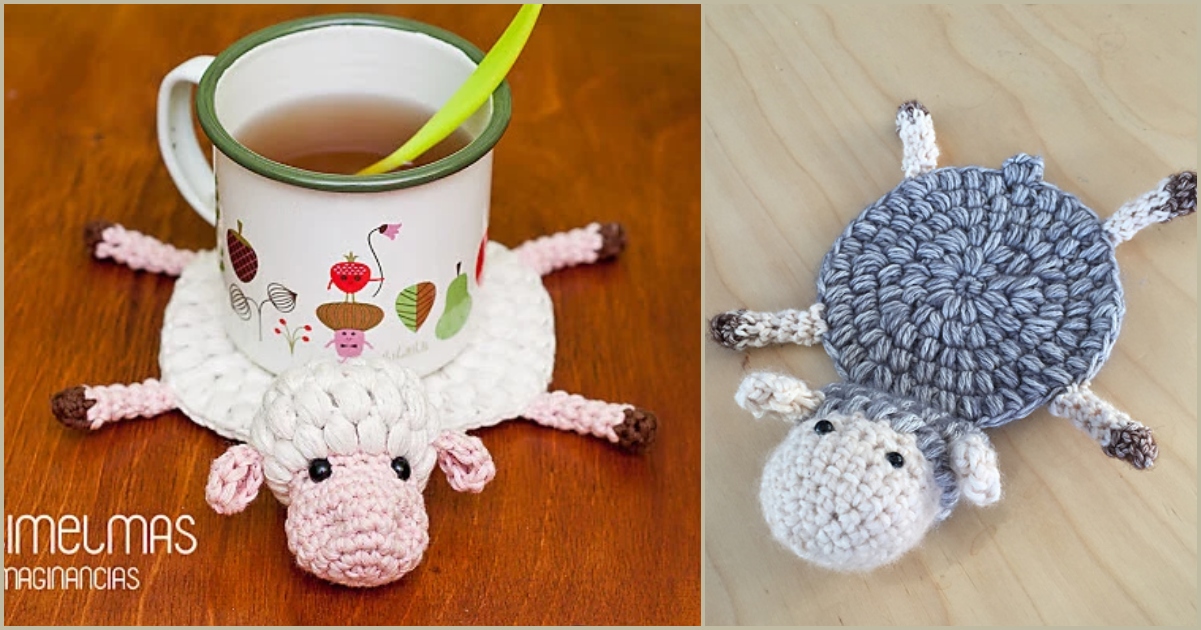 Discover the charm of our crocheted sheep coasters, perfect for holding your mug and adding a touch of whimsy to any wooden surface. Explore our free crochet pattern to craft your own delightful set.