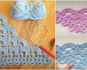 Triangle of Fans Stitch Free Crochet Tutorial