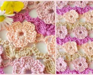 Crochet flower stitch