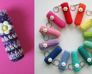 Lip Balm Holder Keychain Free Crochet Pattern