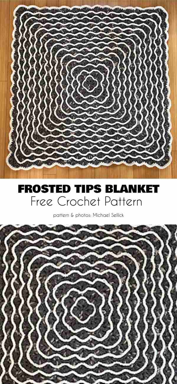 Frosted Tips Blanket Free Crochet Pattern