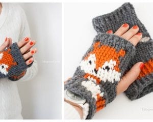 Foxy Fingerless Gloves Free Crochet Pattern