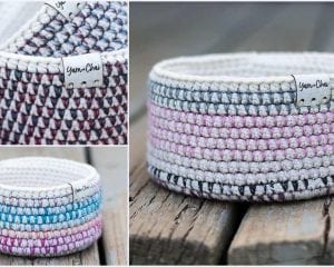 Mosaic Basket Free Crochet Pattern