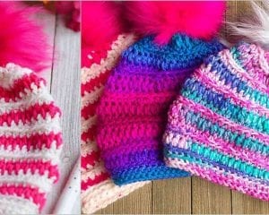 Pretty in Pink Beanie Hat Free Crochet Pattern