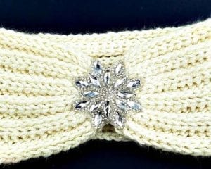 Rhinestone Ear Warmer Headband Free Crochet Pattern