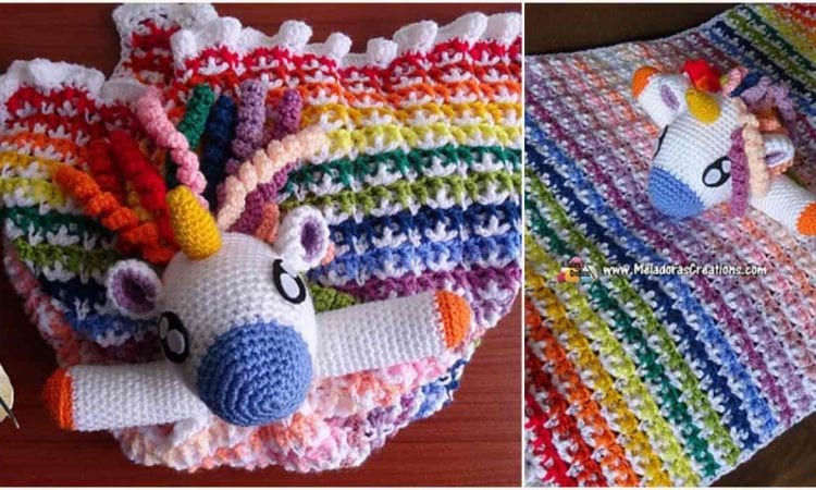 unicorn lovey blanket