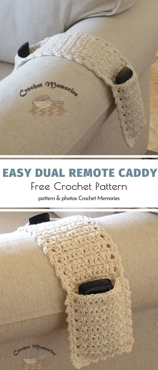 Easy Dual Remote Caddy Free Crochet Pattern