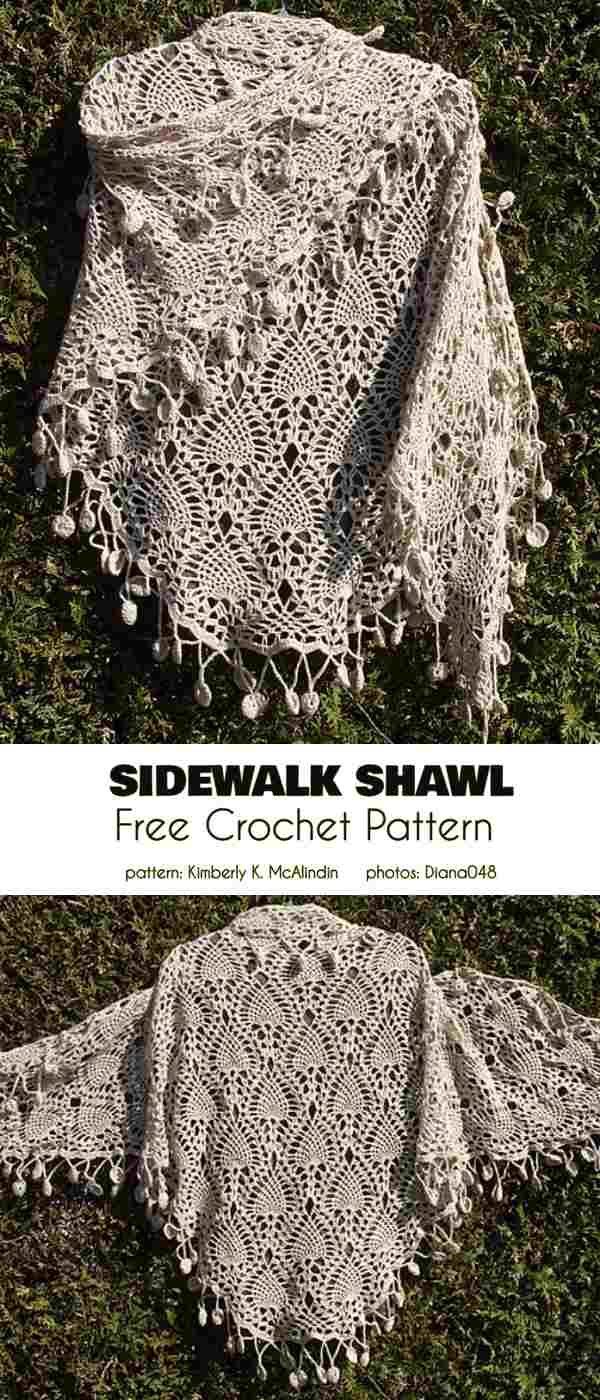 Sidewalk Shawl Free Crochet Pattern