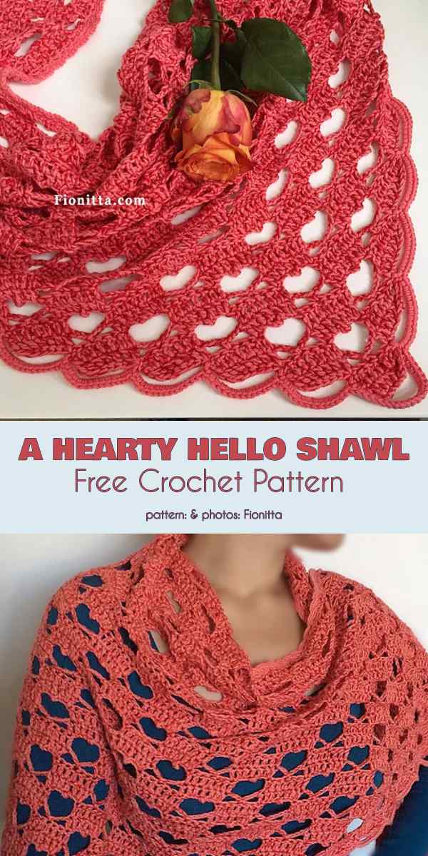 A Hearty Hello Shawl Free Crochet Pattern