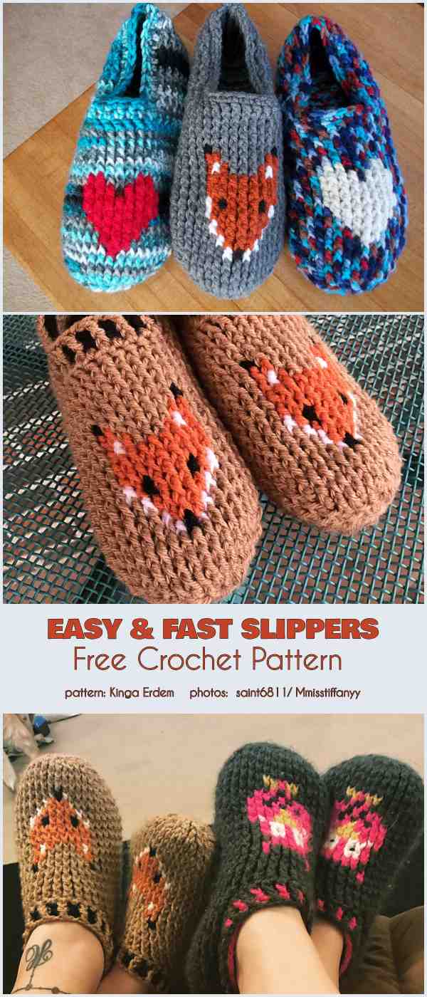 Easy and Fast Slippers for Everyone Free Crochet Pattern