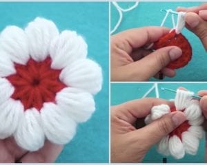 Puff Stitch Flower Free Crochet Pattern