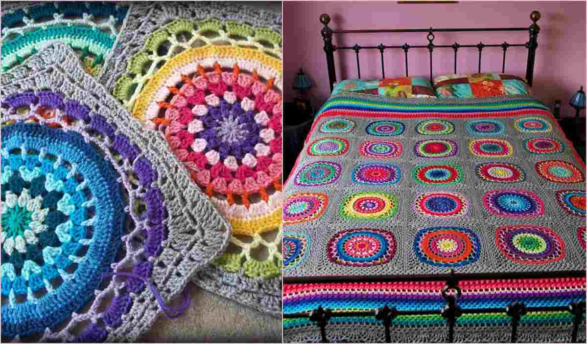 Daisy Center Mandala Square Free Crochet Pattern