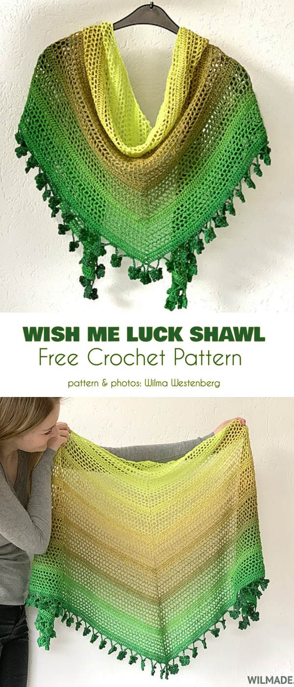 Wish Me Luck Shawl Free Crochet Pattern