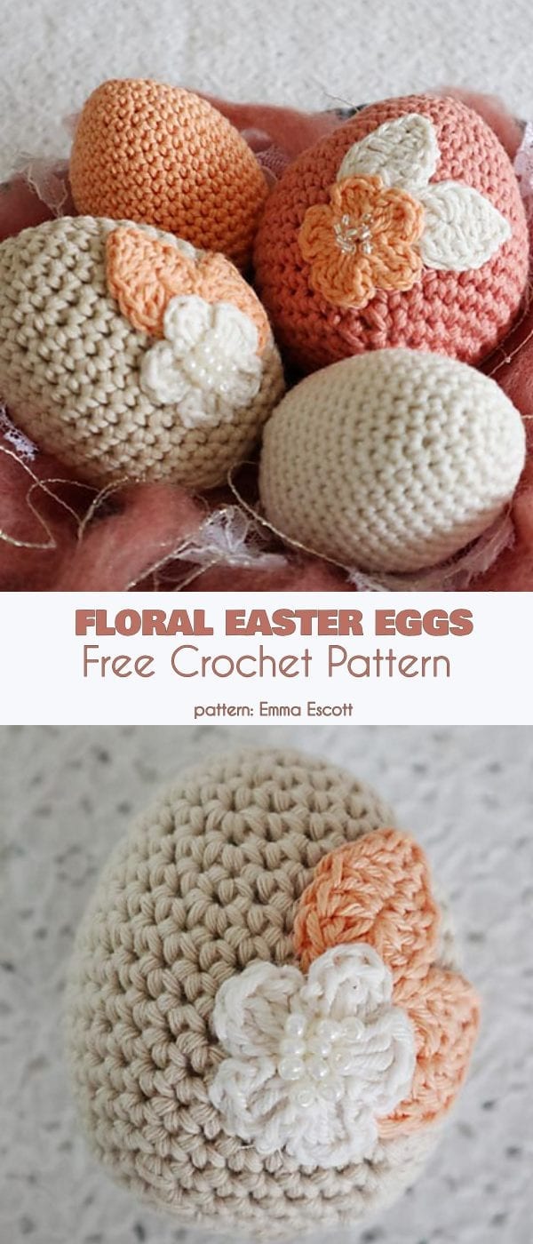 Floral Easter Eggs Free Crochet Pattern