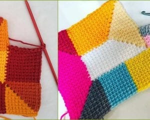 Tunisian Crochet Ten Stitch Blanket Free Crochet Pattern