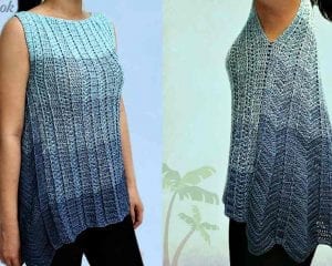 Asymmetrical Hem Tunic Free Crochet Pattern
