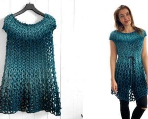 Poncho Dress Free Crochet Pattern