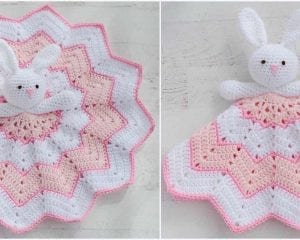 Bunny Lovey Blanket Free Crochet Pattern