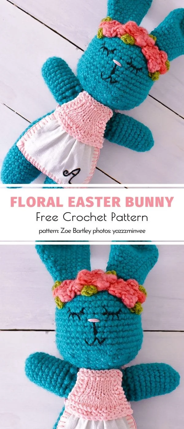 Floral Easter Bunny Free Crochet Pattern