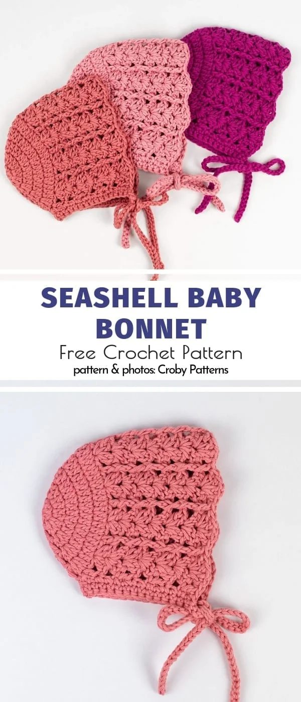 Seashell Baby Bonnet Free Crochet Pattern