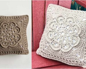 Textured Flower Pillow Free Crochet Pattern