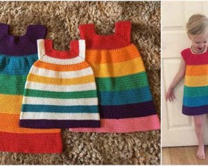 Rainbow Dress Free Crochet Pattern