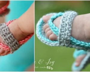 Baby Strap Flip-Flops Free Crochet Pattern