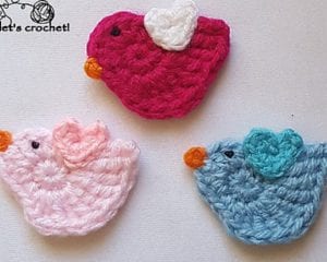 Bird Applique Free Crochet Pattern