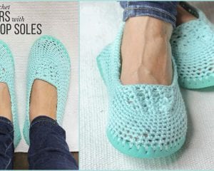 Slip-on Shoes with Flip Flop Soles Free Crochet Pattern