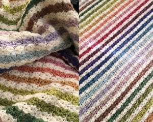 Hydragea Stripe Blanket Free Crochet Pattern
