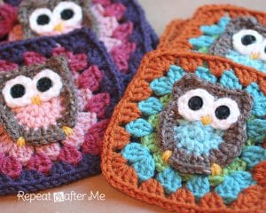 Owl Granny Square Free Crochet Pattern