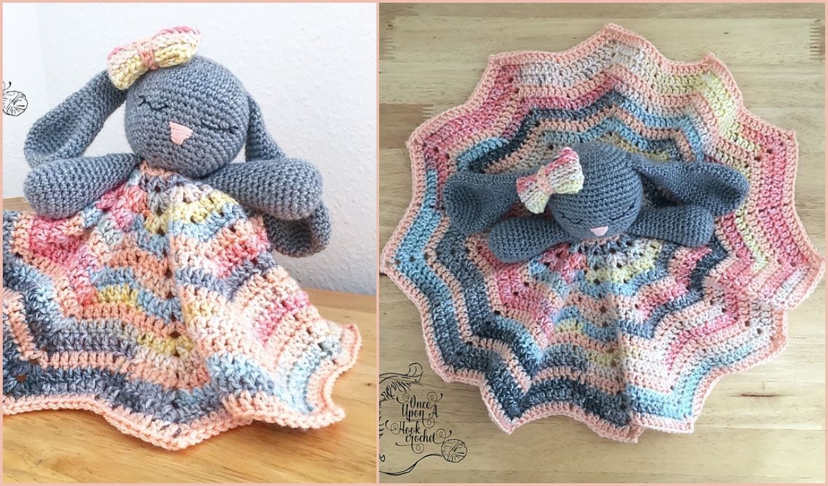 Introducing our delightful Bunny Lovey crochet pattern! This charming piece features a gray bunny head and matching arms, seamlessly joined to a multicolored, star-shaped blanket. Perfect for little ones to snuggle with, it’s an adorable addition to any nursery collection.