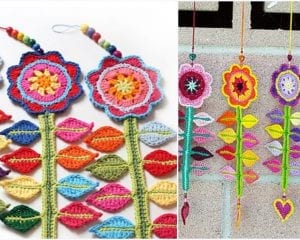 Happy Flower Decoration Free Crochet Pattern