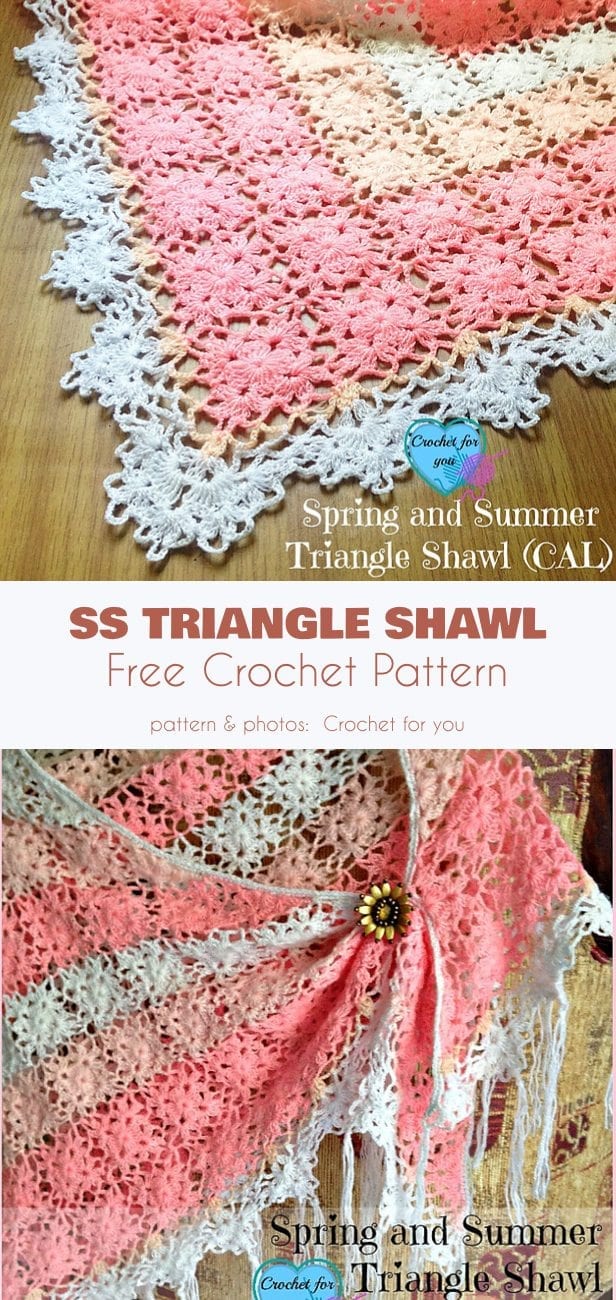 SS Triangle Shawl Free Crochet Pattern