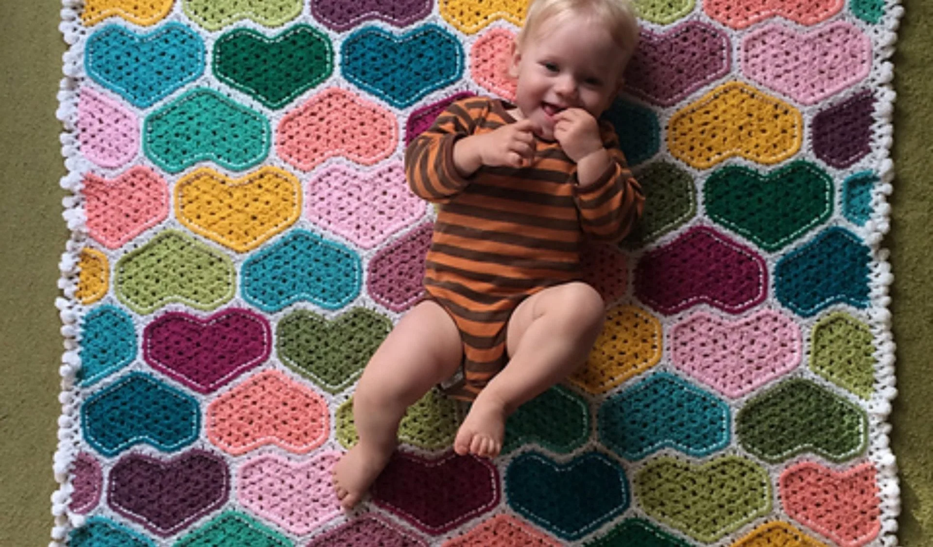 Granny Heart Baby Blanket Free Crochet Pattern