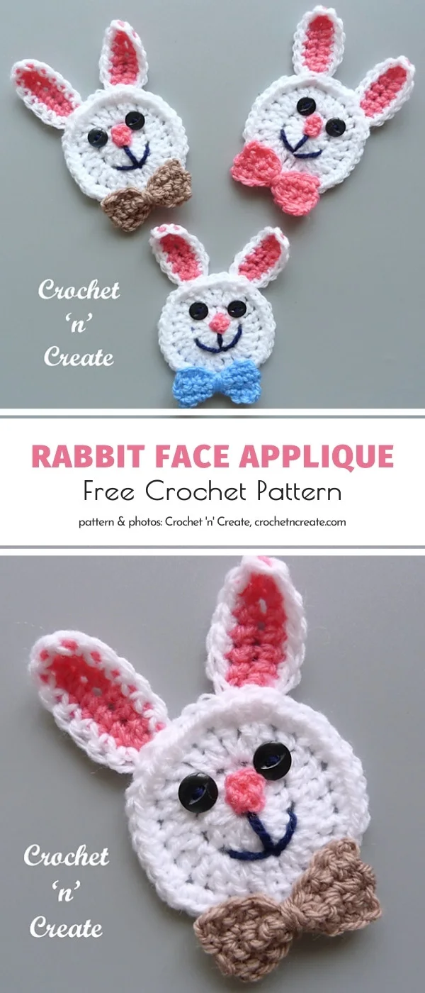 Rabbit Crochet Applique