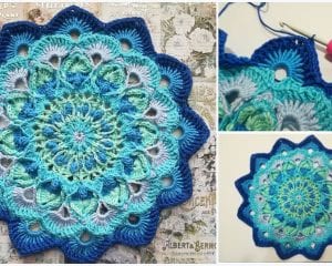 Peacock Feather Mandala Free Crochet Pattern