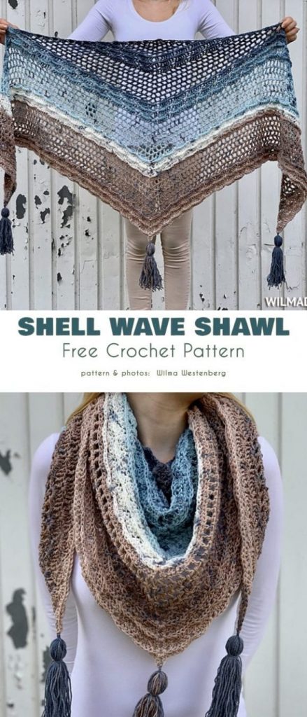 Crochet Shell Wave Pattern Top 10 Crochet Stitch Ideas for Triangle Shawls + Video Tutorial - Your ...
