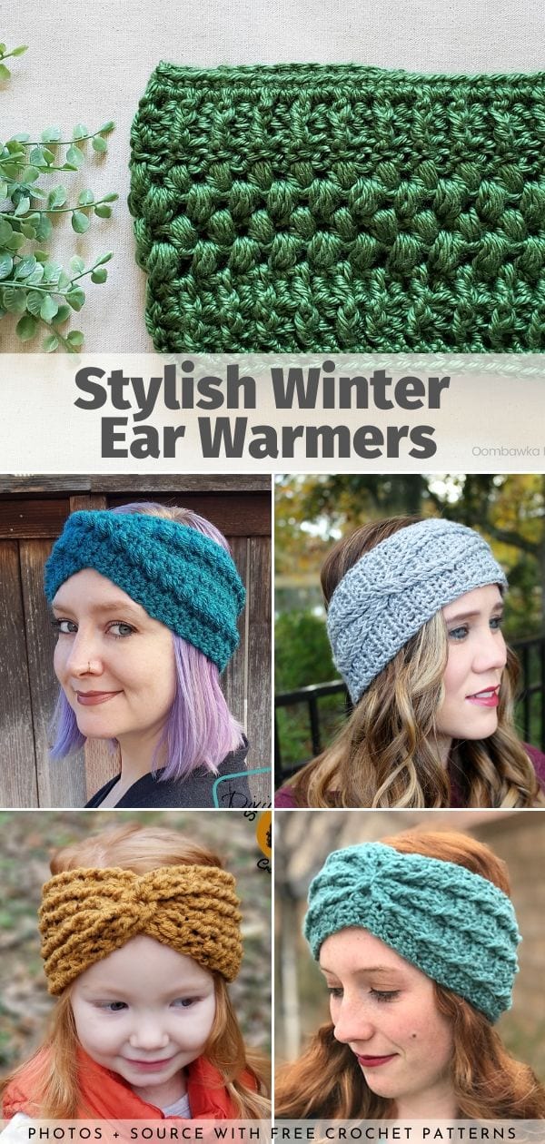Stylish Winter Ear Warmers Free Crochet Patterns