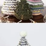 A collection of crochet Christmas trees